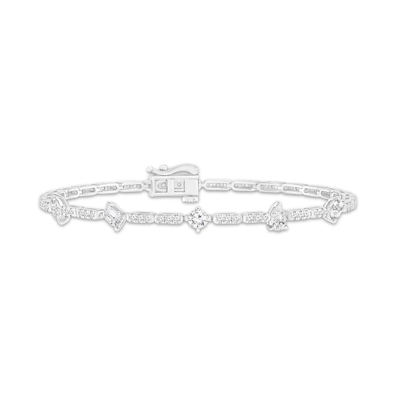 Lab-Created Diamonds by KAY Marquise, Emerald, Round, Pear & Oval-Cut Bracelet 2 ct tw 14K White Gold 7.25"