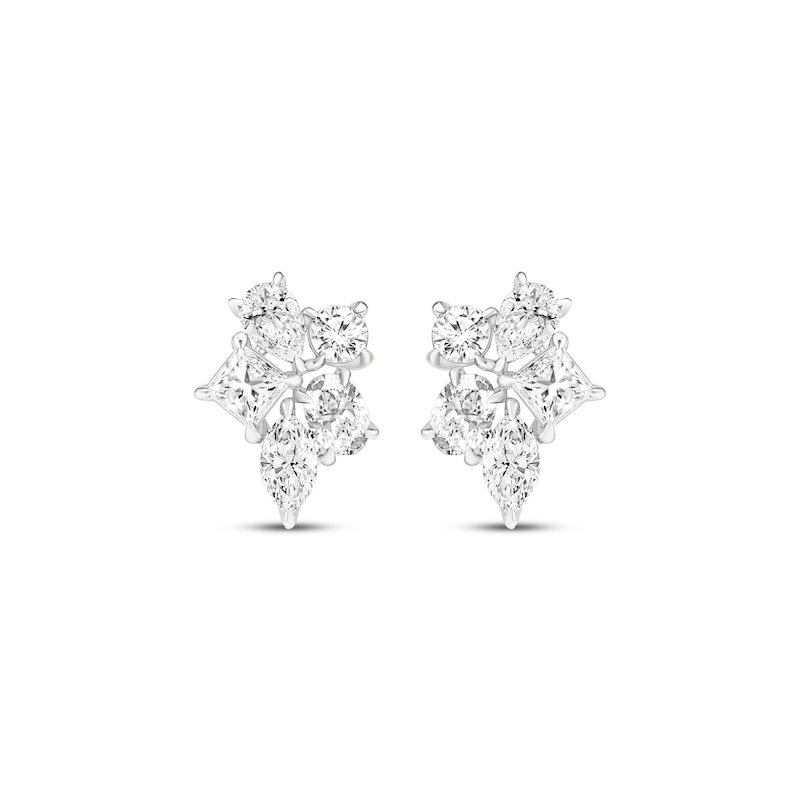 All You Are Multi-Shape Cluster Earrings 1 ct tw 14K White Gold