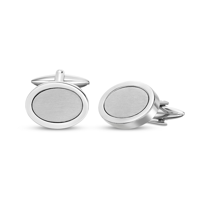 Multi-Finish Oval Cufflinks Stainless Steel