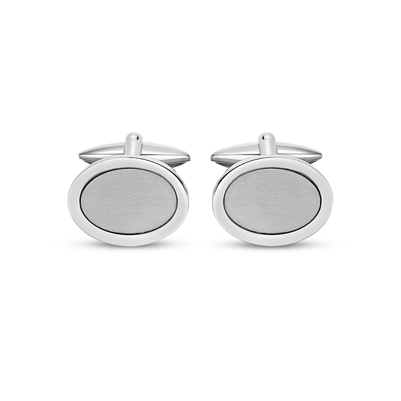 Multi-Finish Oval Cufflinks Stainless Steel