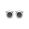 Thumbnail Image 1 of Black Carbon Fiber Circular Cufflinks Stainless Steel