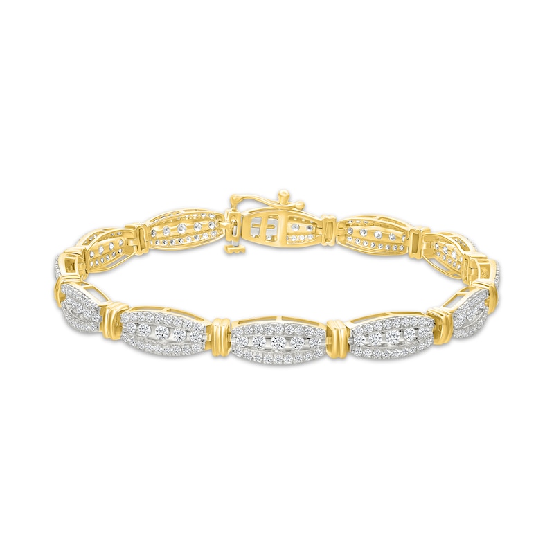 Main Image 1 of Diamond Boat Link Bracelet 3 ct tw 10K Yellow Gold 7&quot;