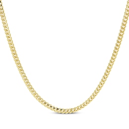 Solid Cuban Curb Chain Necklace 3.3mm 14K Yellow Gold 20&quot;