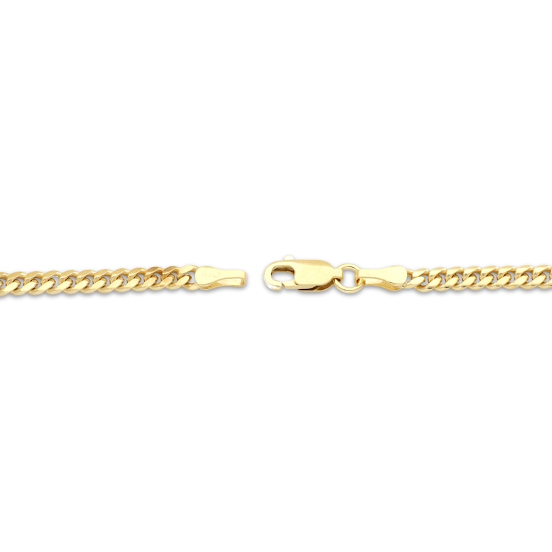 Solid Cuban Curb Chain Necklace 3.3mm 14K Yellow Gold 20"