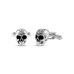 Skull Cufflinks Stainless Steel & Black Ion Plating