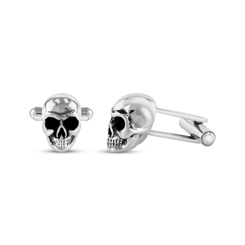 Main Image 3 of Skull Cufflinks Stainless Steel & Black Ion Plating