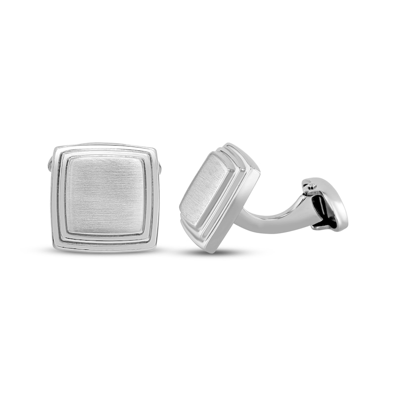 Main Image 3 of Brushed Cushion Cufflinks Stainless Steel