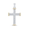 Thumbnail Image 1 of Diamond Textured Cross Charm 1/4 ct tw 10K Two-Tone Gold