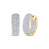 Thumbnail Image 1 of Men's Diamond Inside-Out Huggie Hoop Earrings 3/4 ct tw 10K Yellow Gold