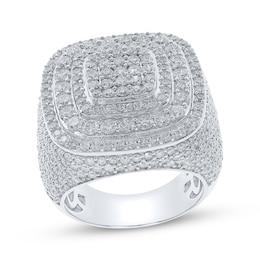 Men's KAY Lab-Grown Diamonds Cushion-Top Diamond Ring 5-3/4 ct tw 10K White Gold