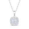 Thumbnail Image 1 of Lab-Grown Diamonds by KAY Double Cushion Halo Necklace 1/2 ct tw 10K White Gold 18&quot;