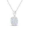 Thumbnail Image 2 of Lab-Grown Diamonds by KAY Double Cushion Halo Necklace 1/2 ct tw 10K White Gold 18&quot;