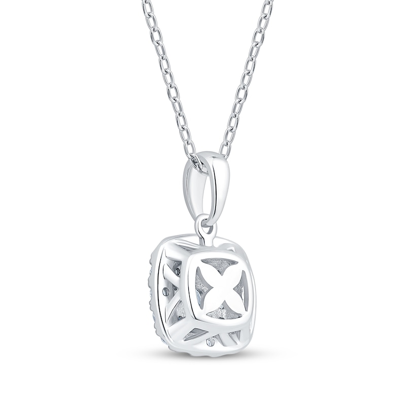 Main Image 3 of Lab-Grown Diamonds by KAY Double Cushion Halo Necklace 1/2 ct tw 10K White Gold 18&quot;