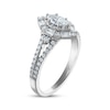 Thumbnail Image 2 of Marquise-Cut Diamond Halo Engagement Ring 3/4 ct tw 14K White Gold