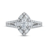 Thumbnail Image 3 of Marquise-Cut Diamond Halo Engagement Ring 3/4 ct tw 14K White Gold