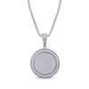 Thumbnail Image 1 of Lab-Grown Diamonds by KAY Men's Circle Necklace 1 ct tw Sterling Silver 22&quot;