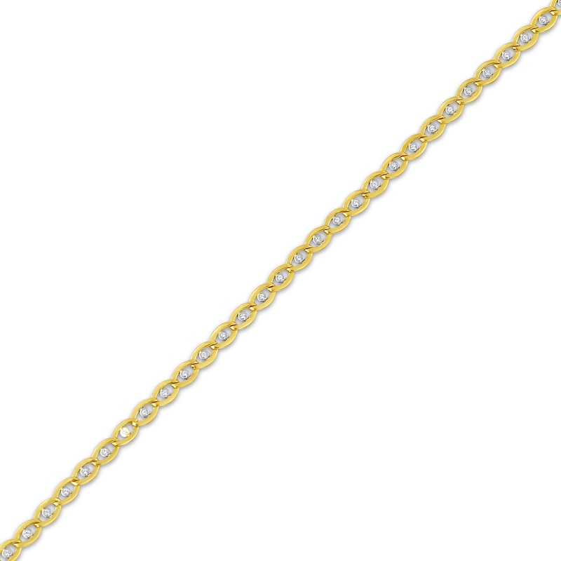 Main Image 2 of Diamond Marquise Link Chain Bracelet 1/6 ct tw 10K Yellow Gold 7&quot;