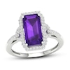 Thumbnail Image 1 of Amethyst & Diamond Ring 1/5 ct tw 10K White Gold