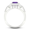 Thumbnail Image 3 of Amethyst & Diamond Ring 1/5 ct tw 10K White Gold