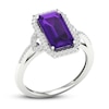 Thumbnail Image 4 of Amethyst & Diamond Ring 1/5 ct tw 10K White Gold