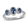 Thumbnail Image 1 of Sapphire & Diamond Ring 1/5 ct tw Round-cut 10K White Gold