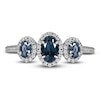 Thumbnail Image 3 of Sapphire & Diamond Ring 1/5 ct tw Round-cut 10K White Gold