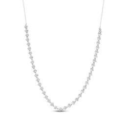 Marquise & Round-Cut Diamond Necklace 4-1/2 ct tw 14K White Gold 18&quot;