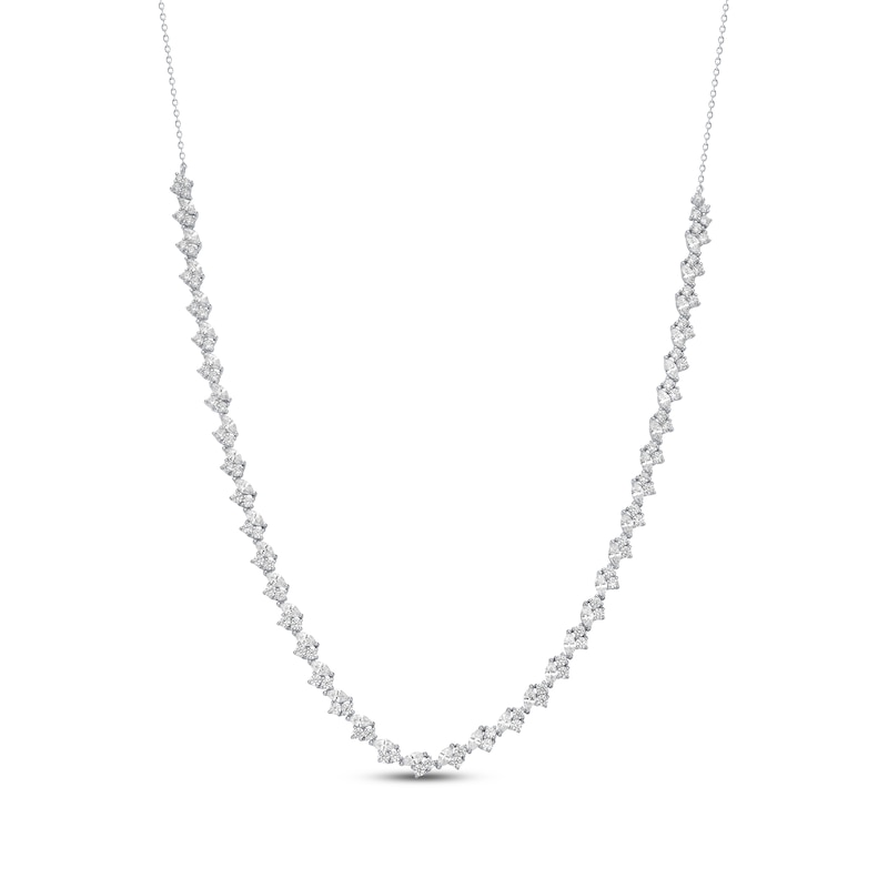 Main Image 1 of Marquise & Round-Cut Diamond Necklace 4-1/2 ct tw 14K White Gold 18&quot;