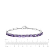 Thumbnail Image 4 of Oval-Cut Amethyst Paperclip Chain Bracelet Sterling Silver 7.5&quot;