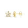 Thumbnail Image 3 of Diamond Flower Stud Earrings 1/10 ct tw 10K Yellow Gold