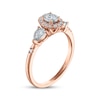 Thumbnail Image 2 of Oval-Cut & Pear-Shaped Diamond Three-Stone Engagement Ring 1/3 ct tw 14K Rose Gold