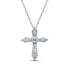 Thumbnail Image 1 of Diamond Cross Necklace 1/8 ct tw 10K White Gold 18&quot;