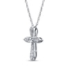 Thumbnail Image 2 of Diamond Cross Necklace 1/8 ct tw 10K White Gold 18&quot;