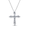 Thumbnail Image 3 of Diamond Cross Necklace 1/8 ct tw 10K White Gold 18&quot;