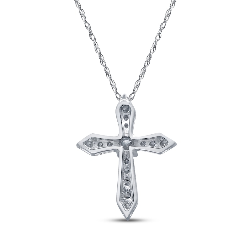 Main Image 3 of Diamond Cross Necklace 1/8 ct tw 10K White Gold 18&quot;