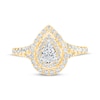 Thumbnail Image 3 of Lab-Grown Diamonds by KAY Pear-Shaped Double Halo Engagement Ring 1 ct tw 14K Yellow Gold