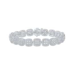 Multi-Diamond Cushion Link Bracelet 5-5/8 ct tw 10K White Gold 7&quot;