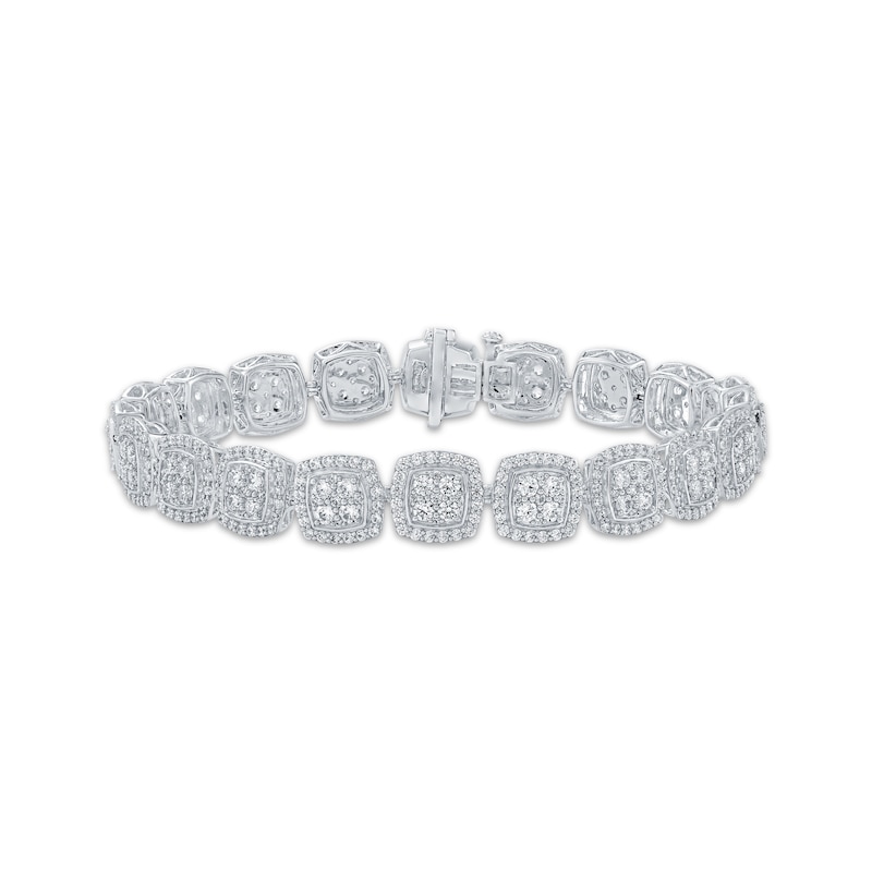 Main Image 1 of Multi-Diamond Cushion Link Bracelet 5-5/8 ct tw 10K White Gold 7&quot;