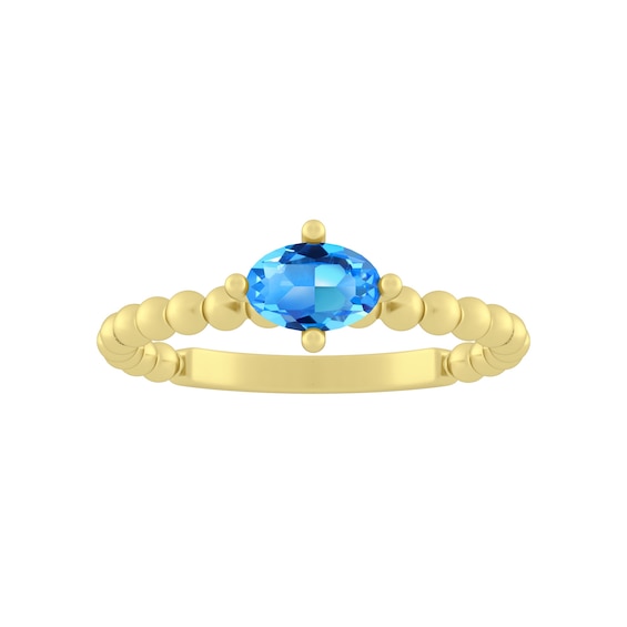 East West Oval Birthstone Ring (1 Stone)