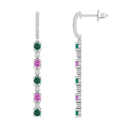 Color Stone Dangling Earrings