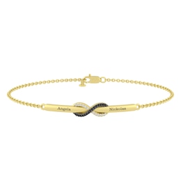 1/15 ct tw Diamond Couple's Infinity Bracelet (2 Lines)