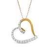 Thumbnail Image 1 of Diamond Looping Tilted Heart Necklace 1/2 ct tw 10K Yellow Gold 18&quot;