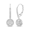 Thumbnail Image 1 of Multi-Diamond Circle Halo Dangle Earrings 1/3 ct tw 10K White Gold