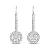 Thumbnail Image 2 of Multi-Diamond Circle Halo Dangle Earrings 1/3 ct tw 10K White Gold