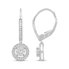 Thumbnail Image 3 of Multi-Diamond Circle Halo Dangle Earrings 1/3 ct tw 10K White Gold