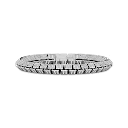 Men's Diamond Box Link Bracelet 2-1/2 ct tw Sterling Silver 8.5&quot;