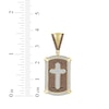 Thumbnail Image 3 of Men's Brown & White Diamond Cross Dog Tag Charm 3/4 ct tw 10K Yellow Gold