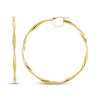 Thumbnail Image 3 of Thin Twist Hoop Earrings 10K Yellow Gold 50mm