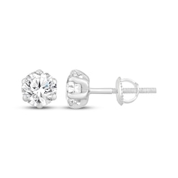 Certified Round-Cut Diamond Solitaire Stud Earrings 1-1/2 ct tw 14K White Gold (F/I1)