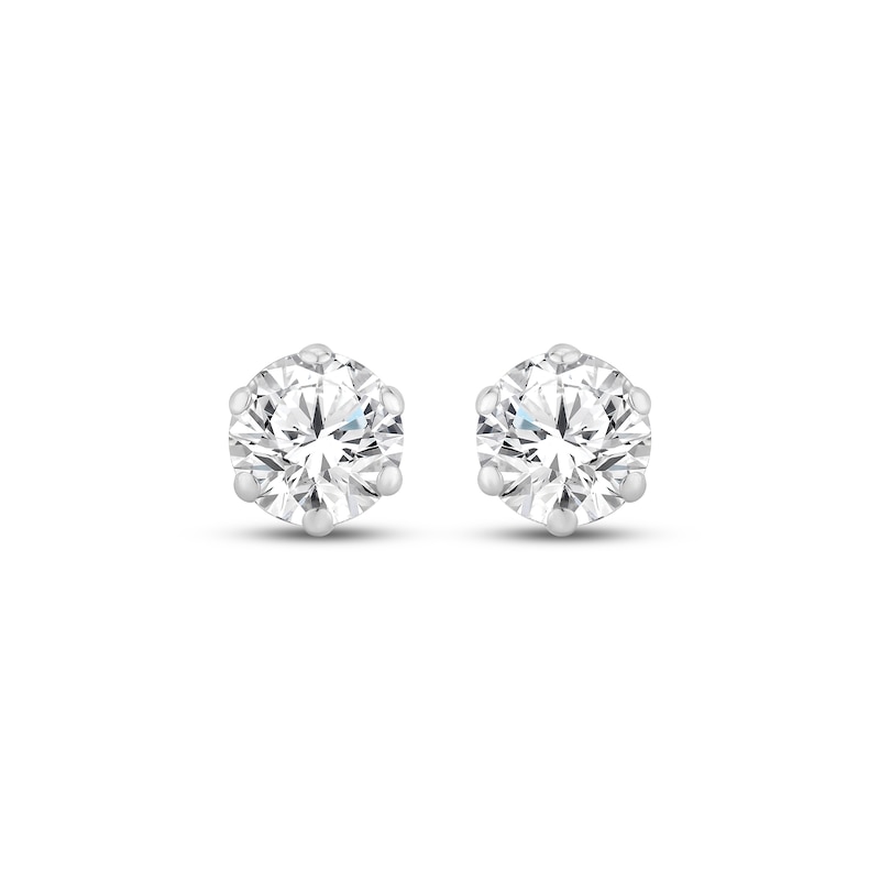 Main Image 2 of Certified Round-Cut Diamond Solitaire Stud Earrings 1-1/2 ct tw 14K White Gold (F/I1)